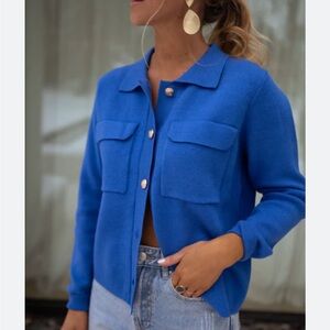 Easy Clothes Royal Blue Fika Cardigan OS
